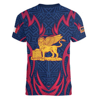 Italy Veneto Women V-Neck T-Shirt Emblem With Flag Style LT19