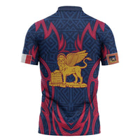 Italy Veneto Zipper Polo Shirt Emblem With Flag Style LT19