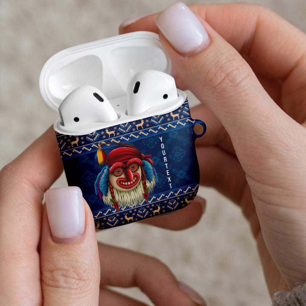 Personalized Romania Christmas AirPods Case Romanian Traditional Masks - Wonder Print Shop