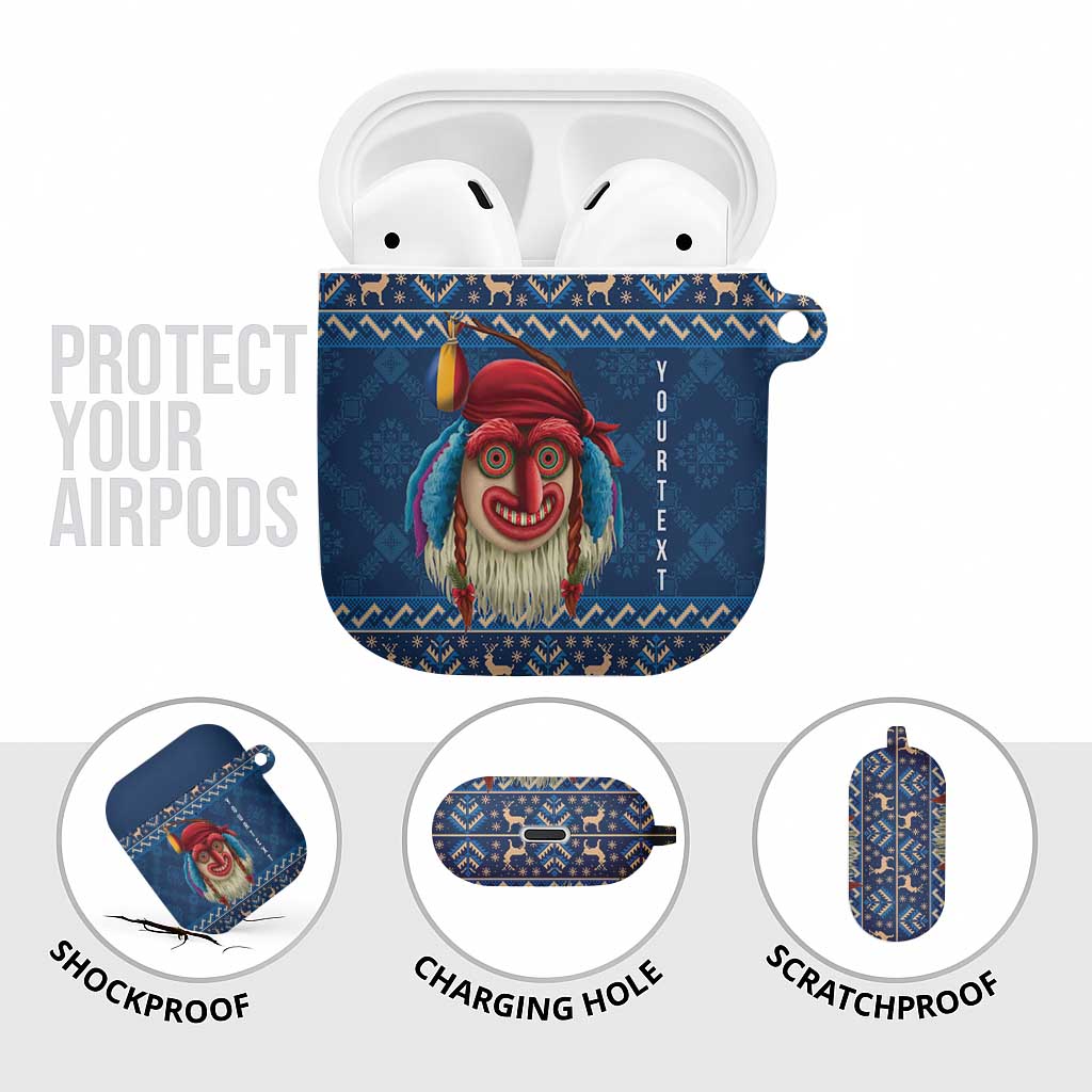 Personalized Romania Christmas AirPods Case Romanian Traditional Masks - Wonder Print Shop