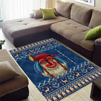 Personalized Romania Christmas Area Rug Romanian Traditional Masks - Wonder Print Shop