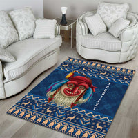 Personalized Romania Christmas Area Rug Romanian Traditional Masks - Wonder Print Shop