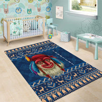 Personalized Romania Christmas Area Rug Romanian Traditional Masks - Wonder Print Shop