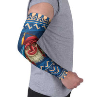 Personalized Romania Christmas Arm Sleeves Romanian Traditional Masks - Wonder Print Shop