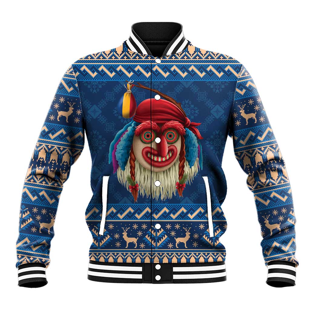 Personalized Romania Christmas Baseball Jacket Romanian Traditional Masks - Wonder Print Shop
