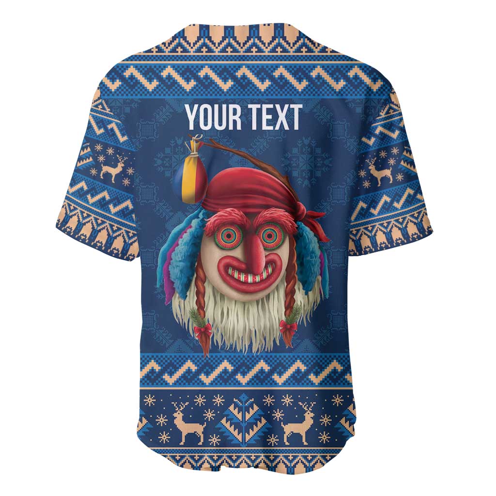 Personalized Romania Christmas Baseball Jersey Romanian Traditional Masks - Wonder Print Shop