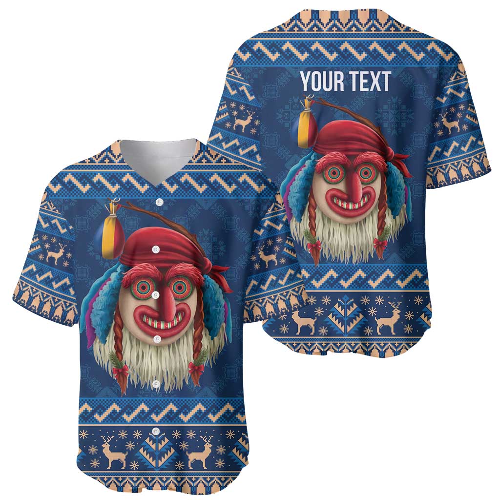 Personalized Romania Christmas Baseball Jersey Romanian Traditional Masks - Wonder Print Shop