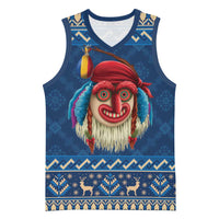 Personalized Romania Christmas Basketball Jersey Romanian Traditional Masks - Wonder Print Shop