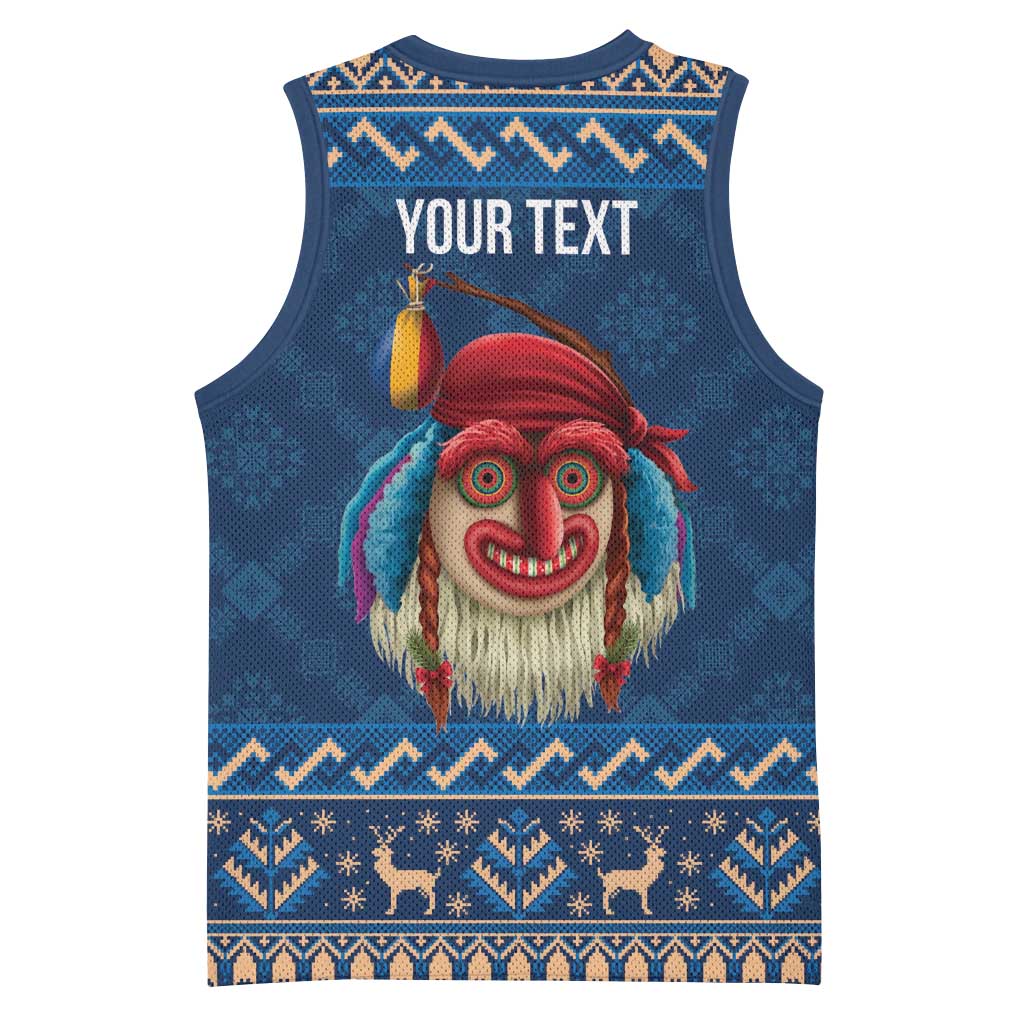 Personalized Romania Christmas Basketball Jersey Romanian Traditional Masks - Wonder Print Shop