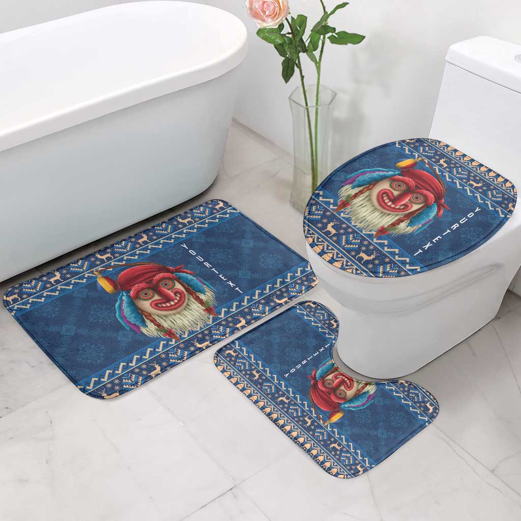 Personalized Romania Christmas Bathroom Set Romanian Traditional Masks - Wonder Print Shop