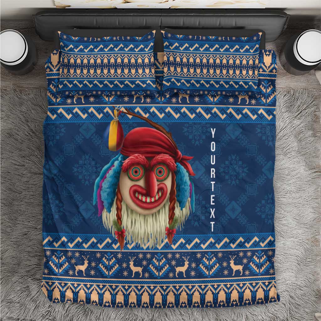 Personalized Romania Christmas Bedding Set Romanian Traditional Masks - Wonder Print Shop