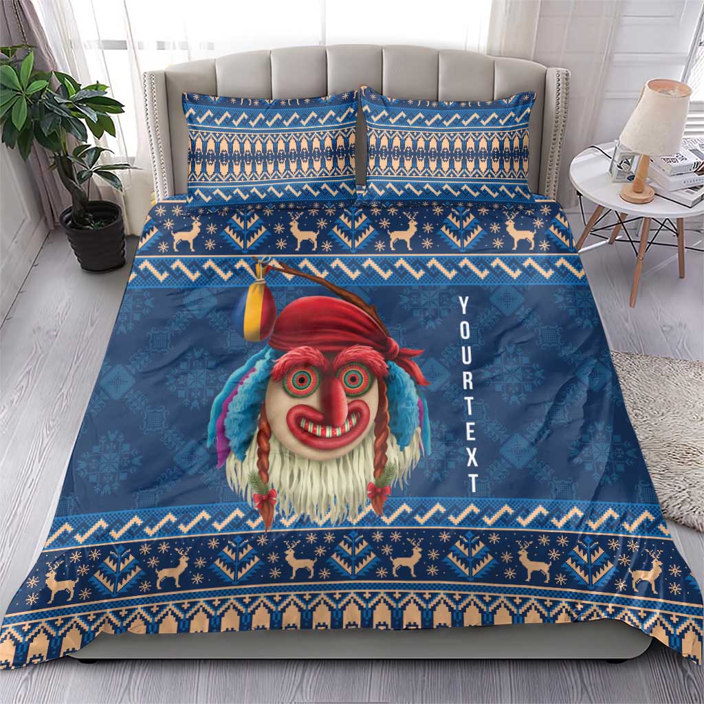 Personalized Romania Christmas Bedding Set Romanian Traditional Masks - Wonder Print Shop