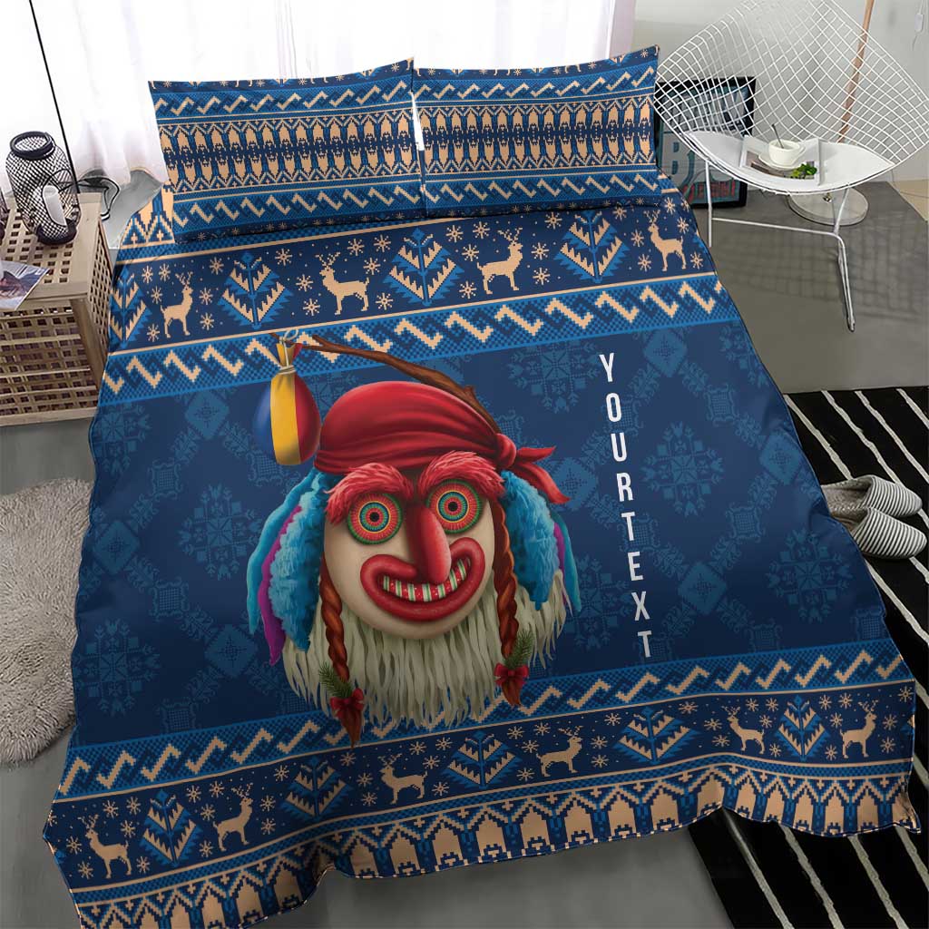 Personalized Romania Christmas Bedding Set Romanian Traditional Masks - Wonder Print Shop