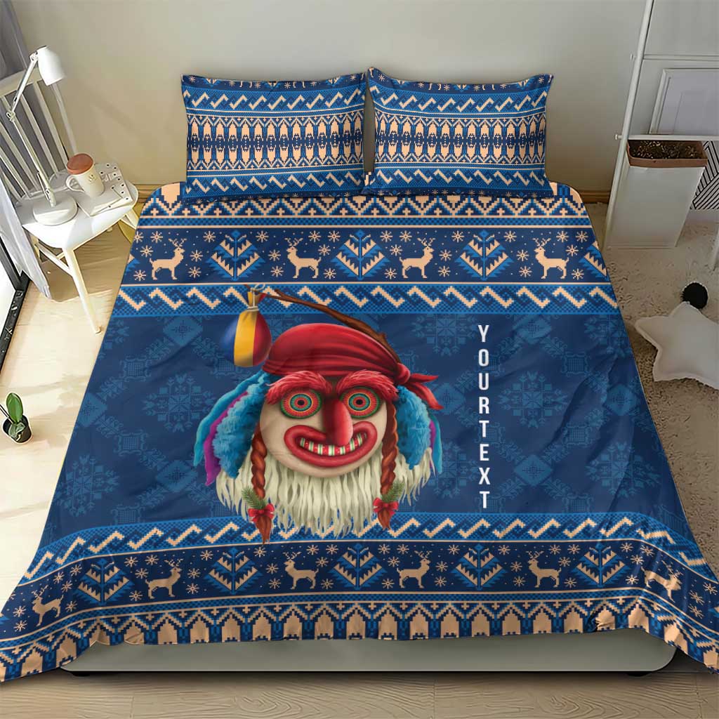 Personalized Romania Christmas Bedding Set Romanian Traditional Masks - Wonder Print Shop