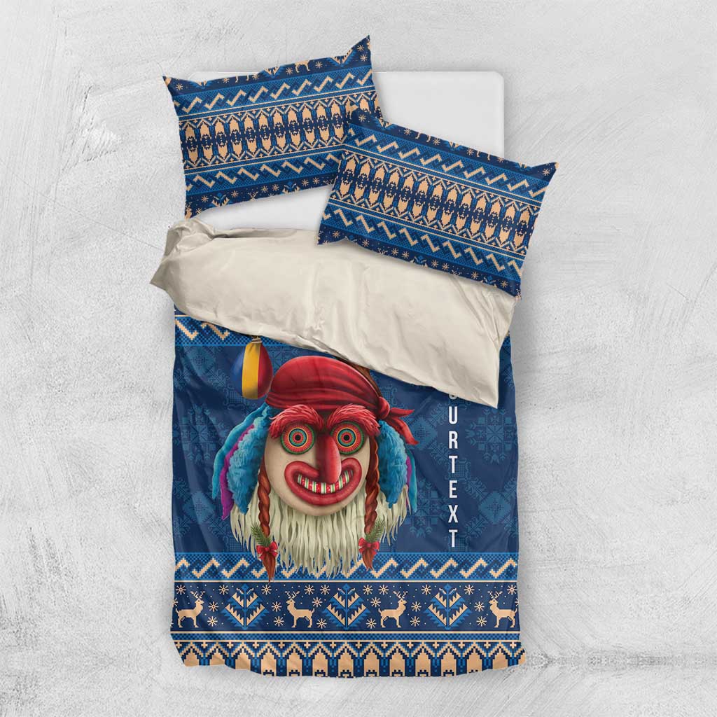 Personalized Romania Christmas Bedding Set Romanian Traditional Masks - Wonder Print Shop