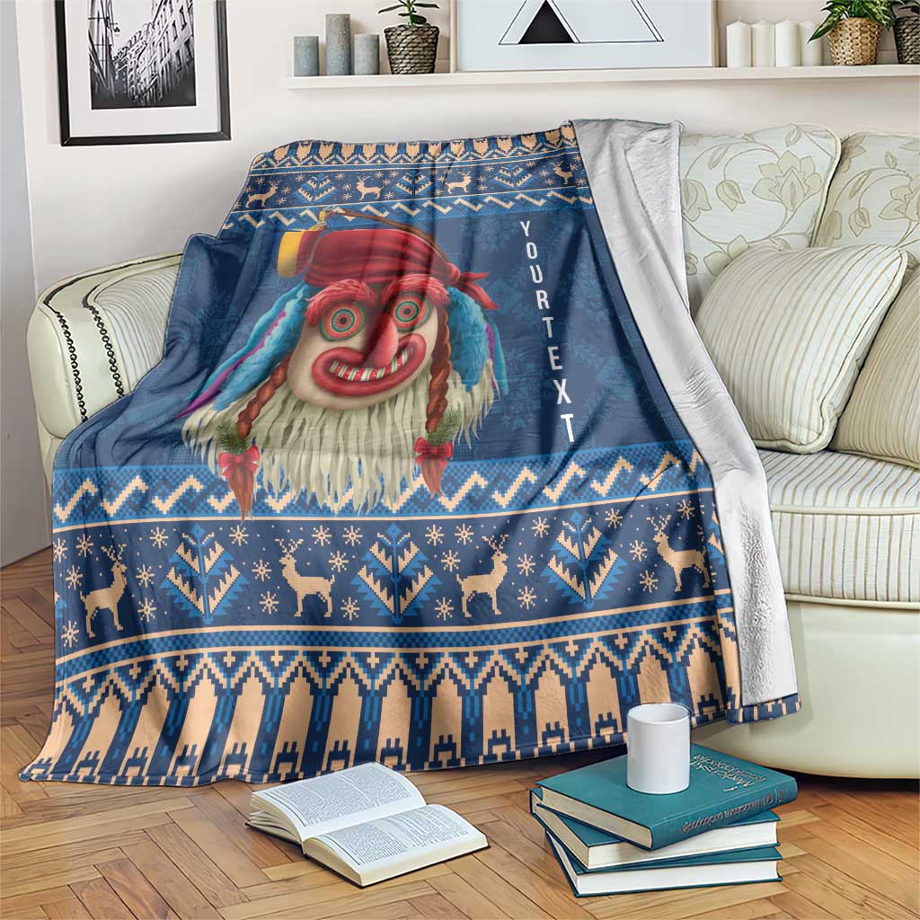 Personalized Romania Christmas Blanket Romanian Traditional Masks - Wonder Print Shop