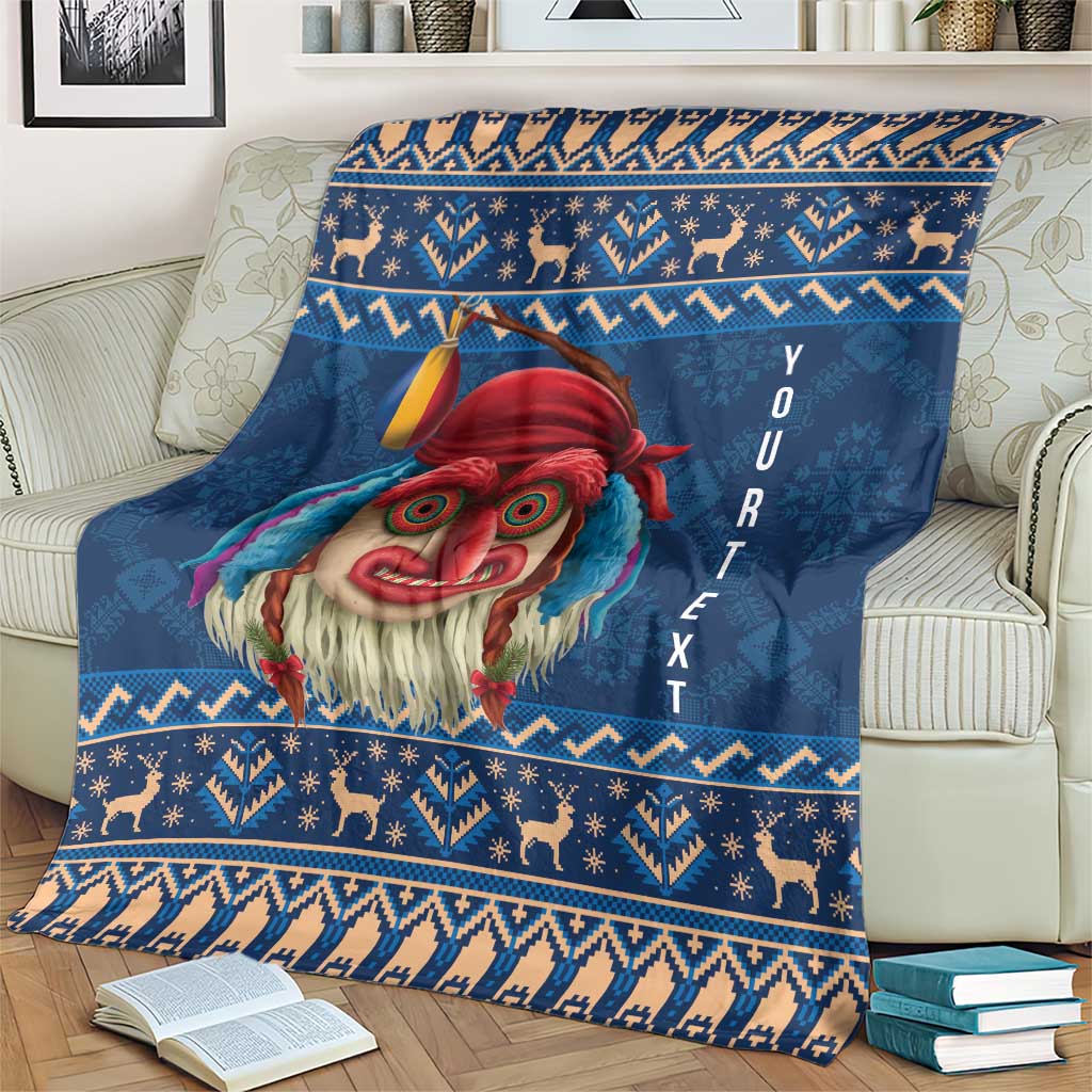 Personalized Romania Christmas Blanket Romanian Traditional Masks - Wonder Print Shop