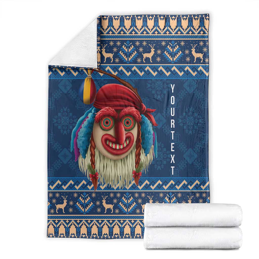 Personalized Romania Christmas Blanket Romanian Traditional Masks - Wonder Print Shop