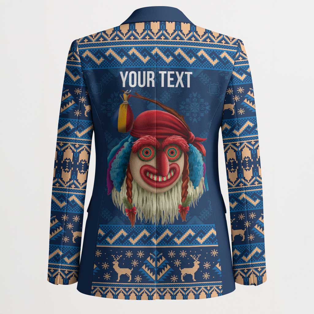 Personalized Romania Christmas Blazer Romanian Traditional Masks - Wonder Print Shop