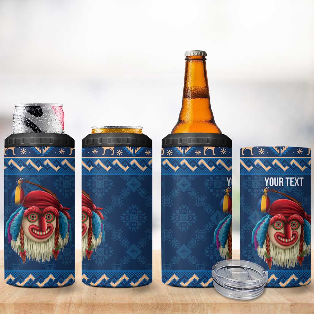 Personalized Romania Christmas 4 in 1 Can Cooler Tumbler Romanian Traditional Masks - Wonder Print Shop