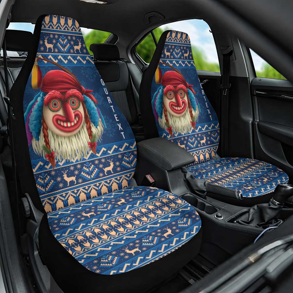 Personalized Romania Christmas Car Seat Cover Romanian Traditional Masks - Wonder Print Shop