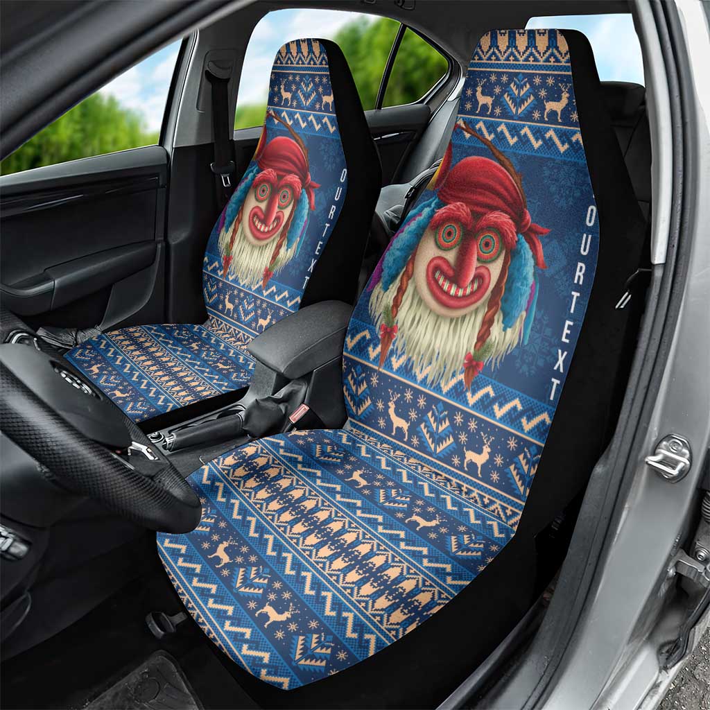 Personalized Romania Christmas Car Seat Cover Romanian Traditional Masks - Wonder Print Shop