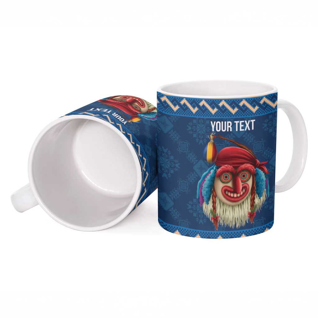 Personalized Romania Christmas Ceramic Mug Romanian Traditional Masks - Wonder Print Shop