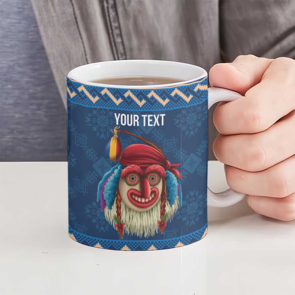 Personalized Romania Christmas Ceramic Mug Romanian Traditional Masks - Wonder Print Shop