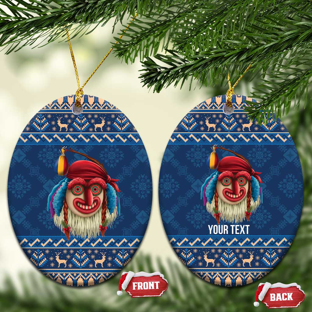 Personalized Romania Christmas Ceramic Ornament Romanian Traditional Masks - Wonder Print Shop