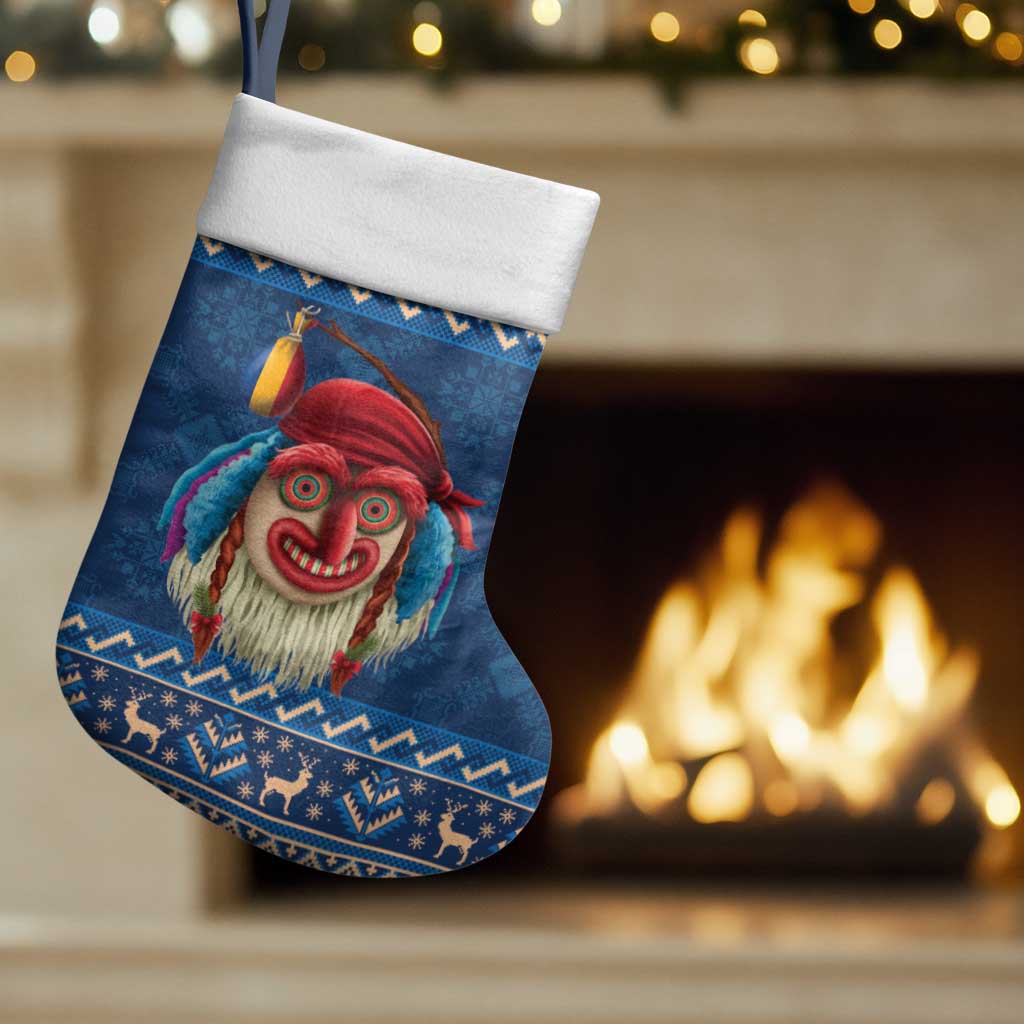 Personalized Romania Christmas Stocking Romanian Traditional Masks - Wonder Print Shop