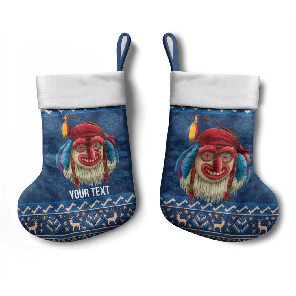Personalized Romania Christmas Stocking Romanian Traditional Masks - Wonder Print Shop