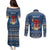 Personalized Romania Christmas Couples Matching Puletasi and Long Sleeve Button Shirt Romanian Traditional Masks - Wonder Print Shop