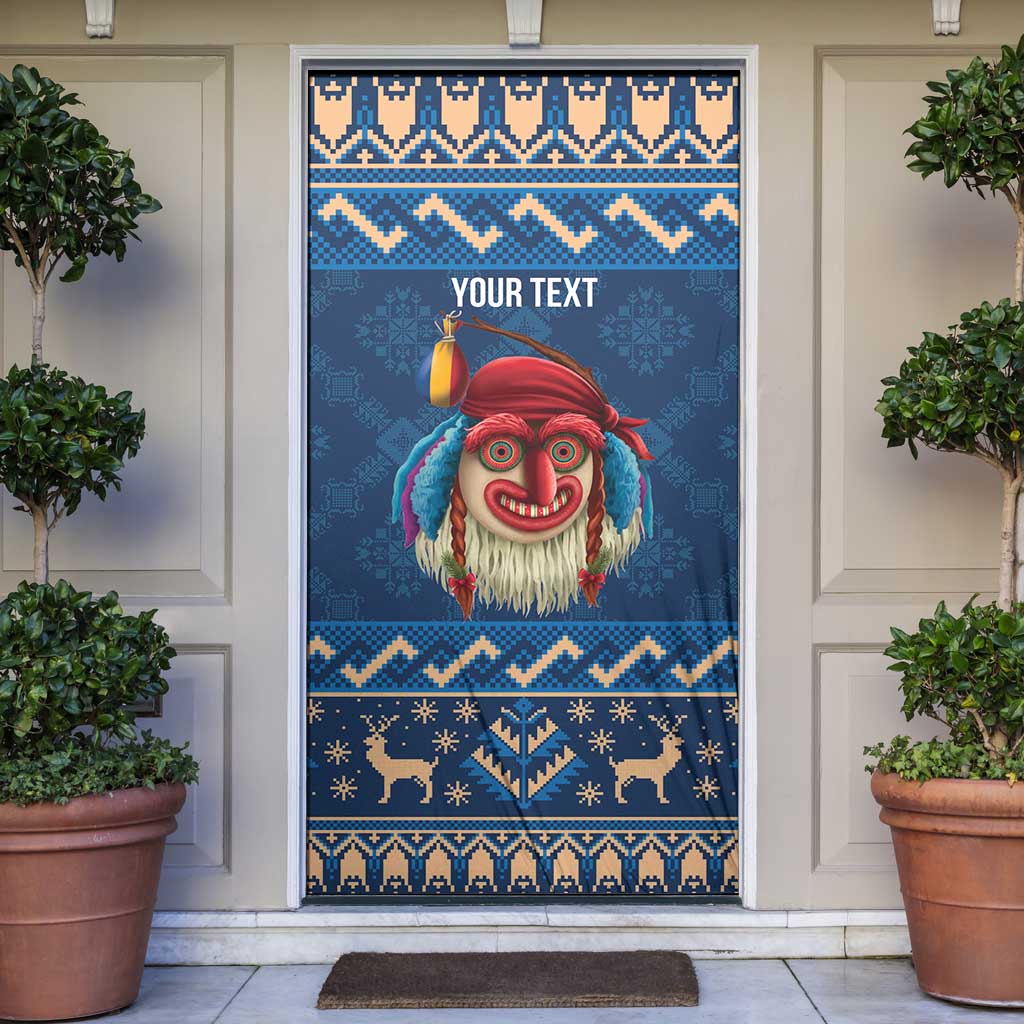 Personalized Romania Christmas Door Cover Romanian Traditional Masks - Wonder Print Shop