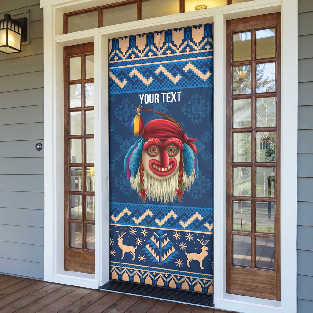 Personalized Romania Christmas Door Cover Romanian Traditional Masks - Wonder Print Shop