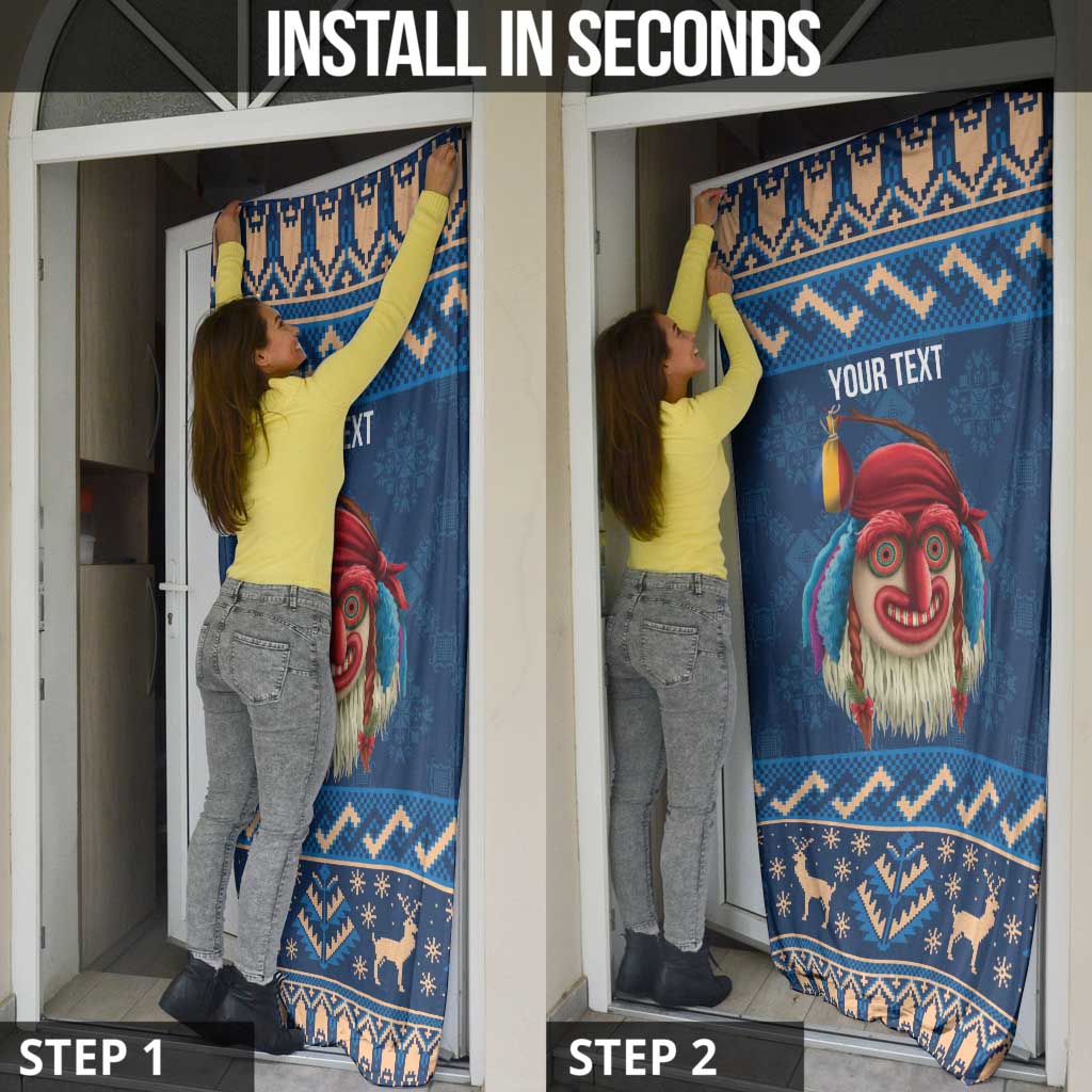 Personalized Romania Christmas Door Cover Romanian Traditional Masks - Wonder Print Shop