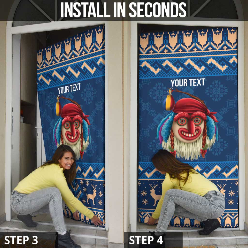 Personalized Romania Christmas Door Cover Romanian Traditional Masks - Wonder Print Shop