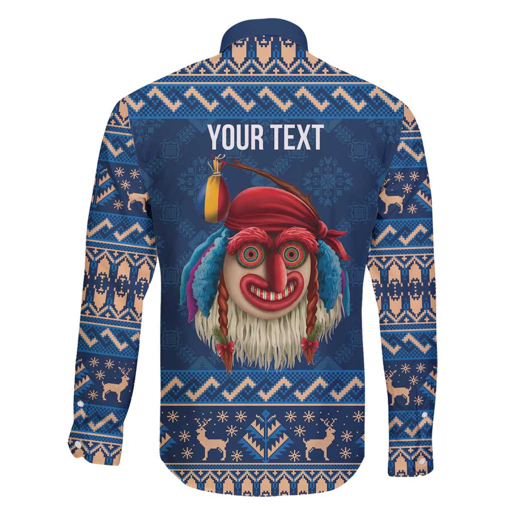 Personalized Romania Christmas Family Matching Long Sleeve Bodycon Dress and Hawaiian Shirt Romanian Traditional Masks - Wonder Print Shop