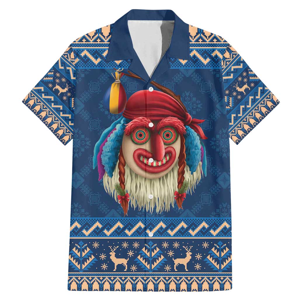 Personalized Romania Christmas Family Matching Mermaid Dress and Hawaiian Shirt Romanian Traditional Masks - Wonder Print Shop