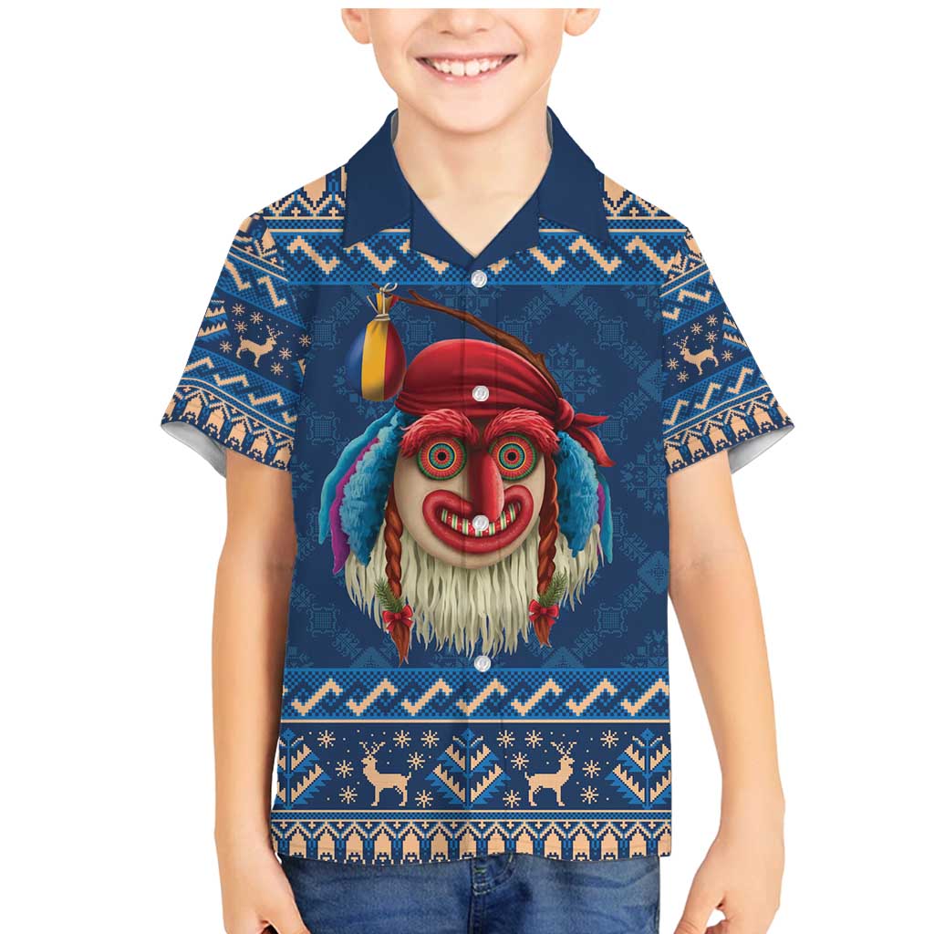Personalized Romania Christmas Family Matching Mermaid Dress and Hawaiian Shirt Romanian Traditional Masks - Wonder Print Shop