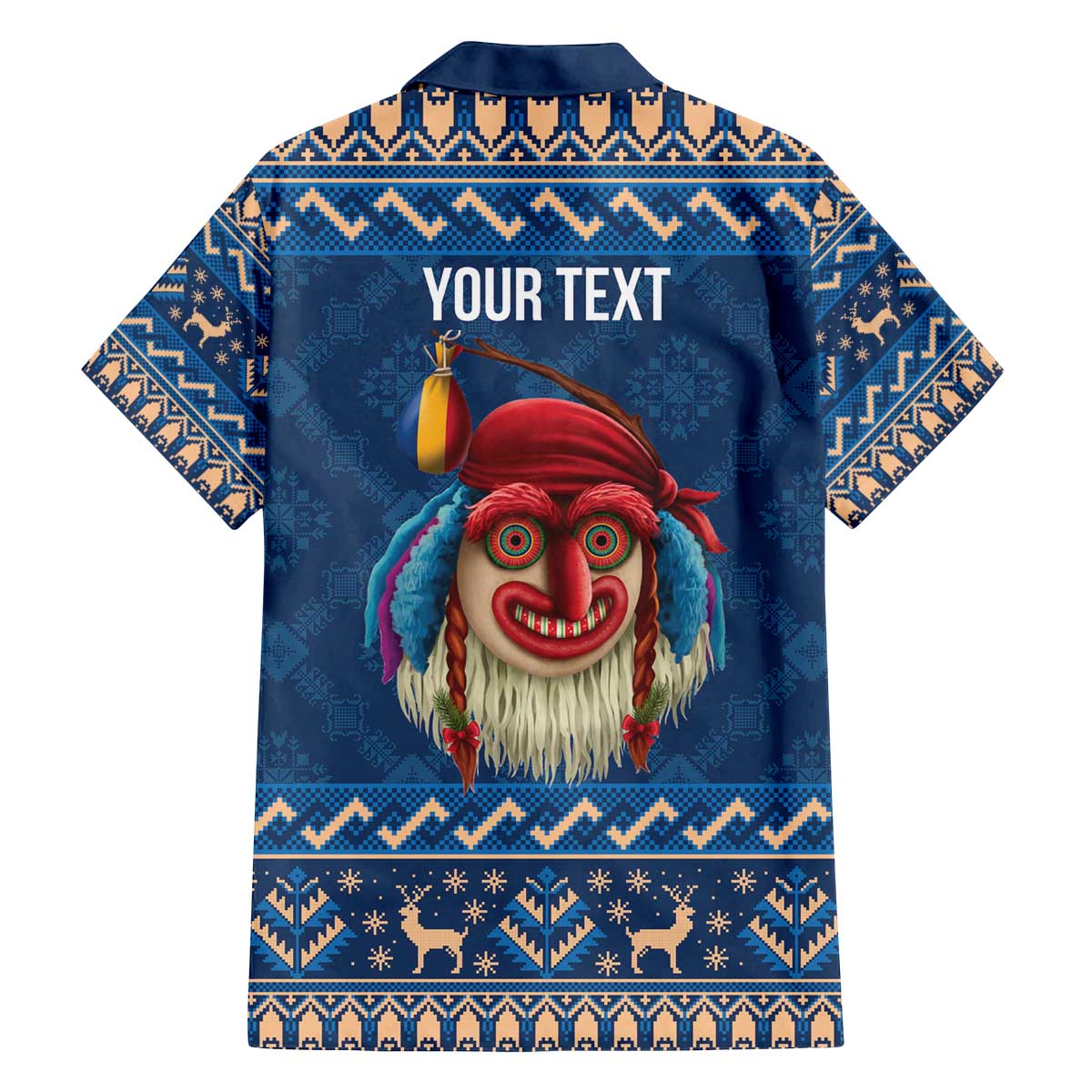 Personalized Romania Christmas Family Matching Off The Shoulder Long Sleeve Dress and Hawaiian Shirt Romanian Traditional Masks - Wonder Print Shop