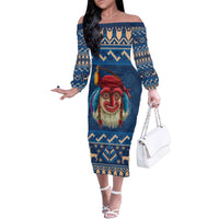Personalized Romania Christmas Family Matching Off The Shoulder Long Sleeve Dress and Hawaiian Shirt Romanian Traditional Masks - Wonder Print Shop