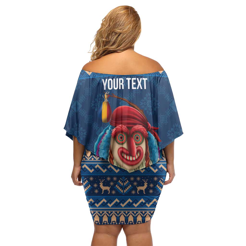 Personalized Romania Christmas Family Matching Off Shoulder Short Dress and Hawaiian Shirt Romanian Traditional Masks - Wonder Print Shop