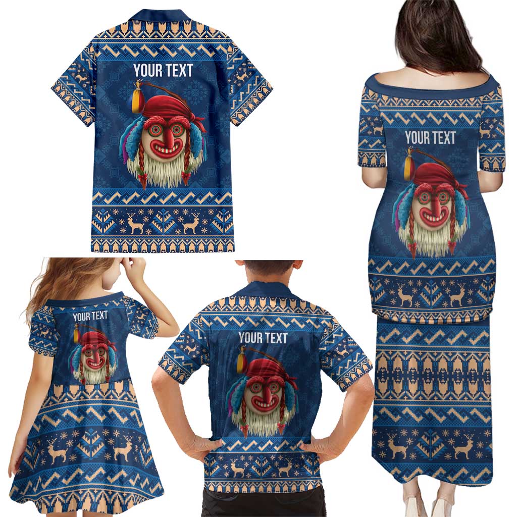Personalized Romania Christmas Family Matching Puletasi and Hawaiian Shirt Romanian Traditional Masks - Wonder Print Shop