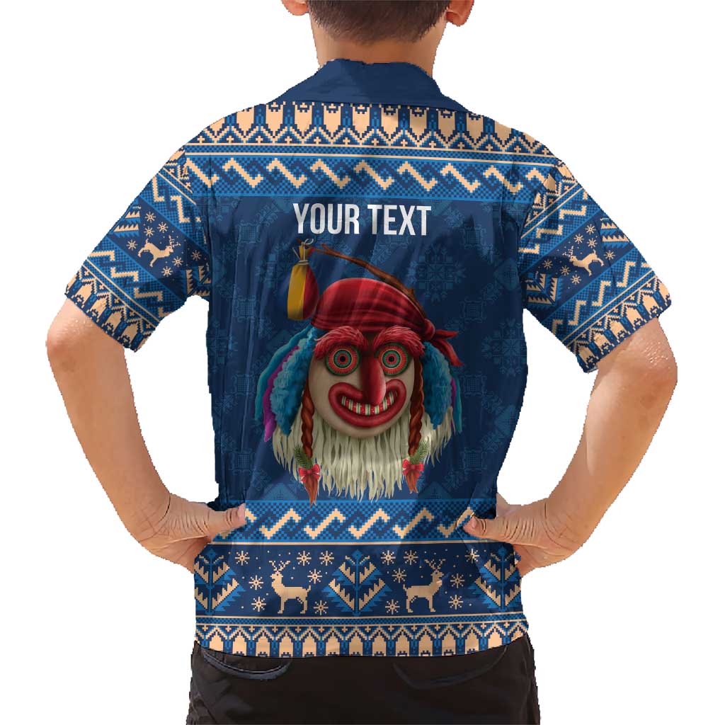 Personalized Romania Christmas Family Matching Short Sleeve Bodycon Dress and Hawaiian Shirt Romanian Traditional Masks - Wonder Print Shop