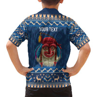 Personalized Romania Christmas Family Matching Short Sleeve Bodycon Dress and Hawaiian Shirt Romanian Traditional Masks - Wonder Print Shop
