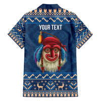 Personalized Romania Christmas Family Matching Short Sleeve Bodycon Dress and Hawaiian Shirt Romanian Traditional Masks - Wonder Print Shop
