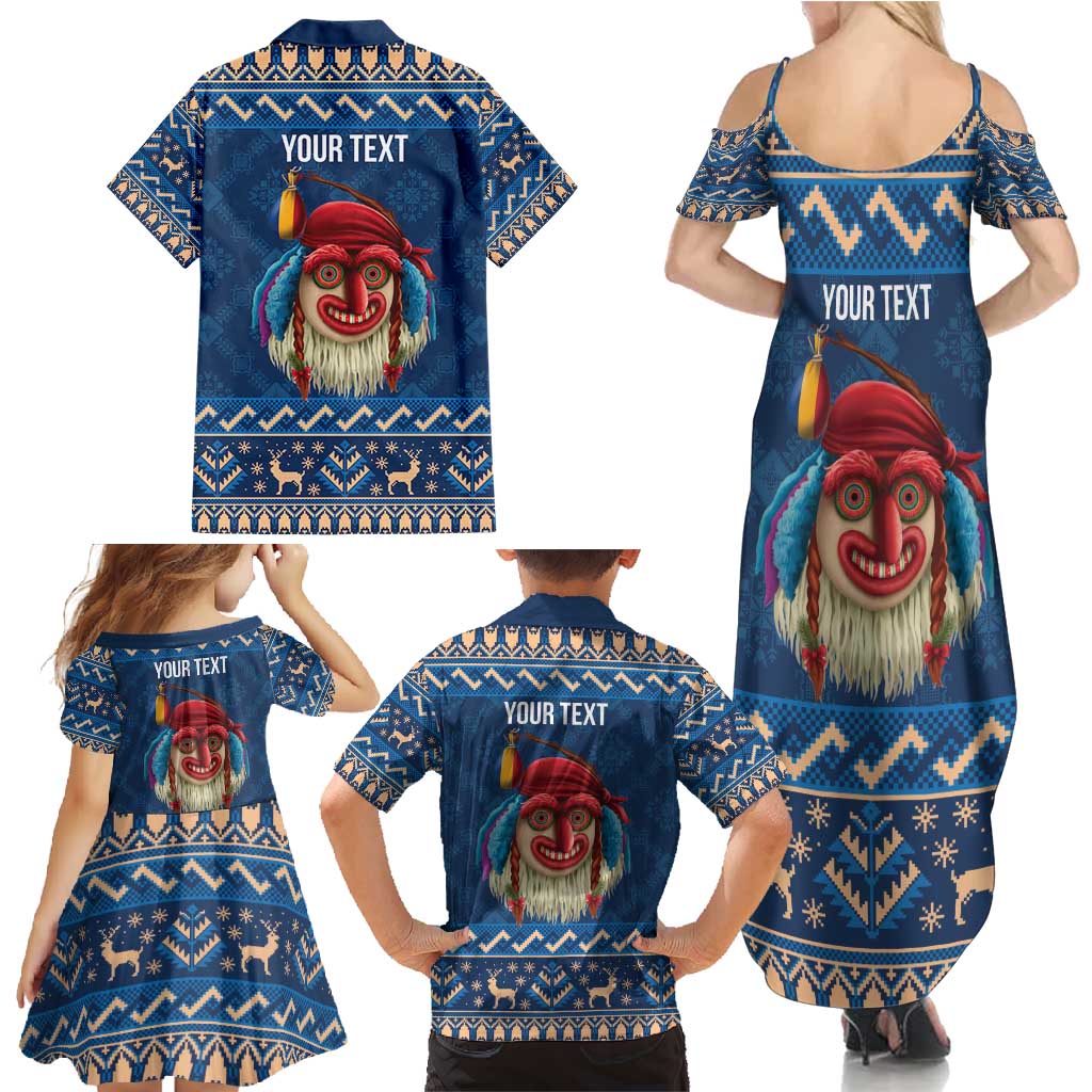 Personalized Romania Christmas Family Matching Summer Maxi Dress and Hawaiian Shirt Romanian Traditional Masks - Wonder Print Shop