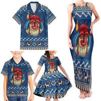Personalized Romania Christmas Family Matching Tank Maxi Dress and Hawaiian Shirt Romanian Traditional Masks - Wonder Print Shop