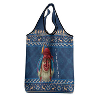 Personalized Romania Christmas Grocery Bag Romanian Traditional Masks - Wonder Print Shop