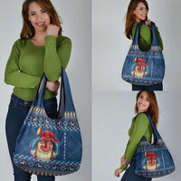 Personalized Romania Christmas Grocery Bag Romanian Traditional Masks - Wonder Print Shop